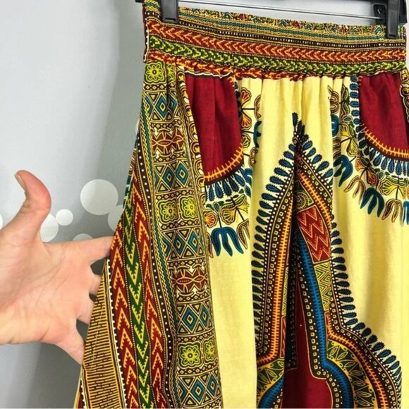 Kara Chic by NF Dashiki Maxi Skirt One Size African Print Cotton Boho Festival - Picture 4 of 11